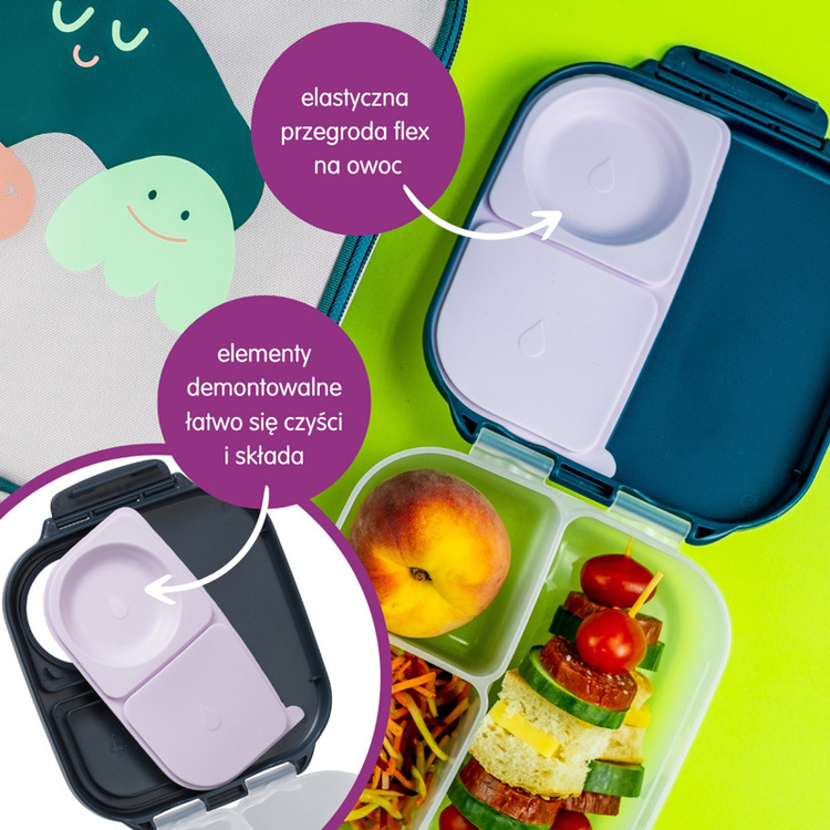 B.Box Zestaw Mini Lunchbox + Butelka tritanowa ze słomką 450ml Blue Slate