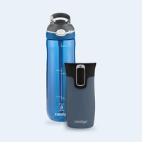 Zestaw - Contigo butelka Ashland • 720 ml + kubek termiczny West Loop Mini • 300 ml • niebieski metalik