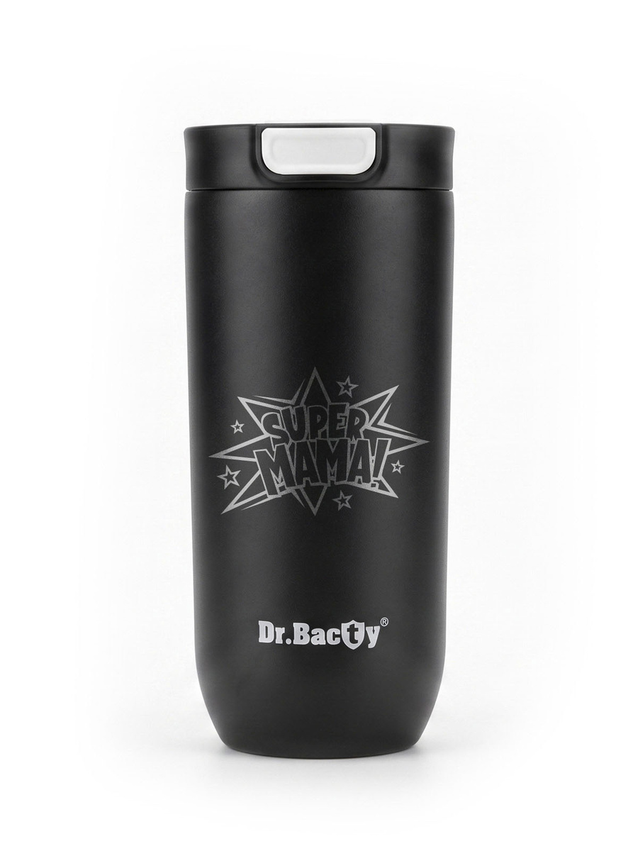 Dr.Bacty Atlas 540ml, czarny mat - termiczny, kubek do kawy dla mamy