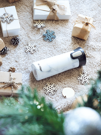 Kubek termiczny Contigo Pinnacle Couture 420ml - White Marble