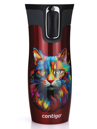 Kubek termiczny - Contigo West Loop 2.0 • 470ml • Kot - Czerwony
