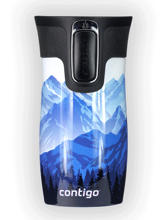 Kubek termiczny - Contigo West Loop Mini • 300ml • Góry w dzień - Biały Metalik