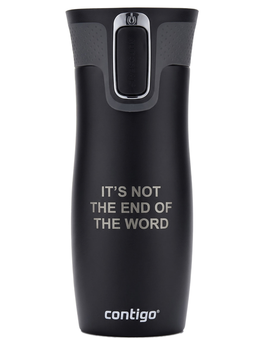 Kubek termiczny Contigo West Loop 2.0 470 ml - The Word - czarny