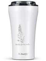 Kubek termiczny na kawę Dr.Bacty Apollo 2.0 360 ml "Dziewanna wielkokwiatowa" – Biały