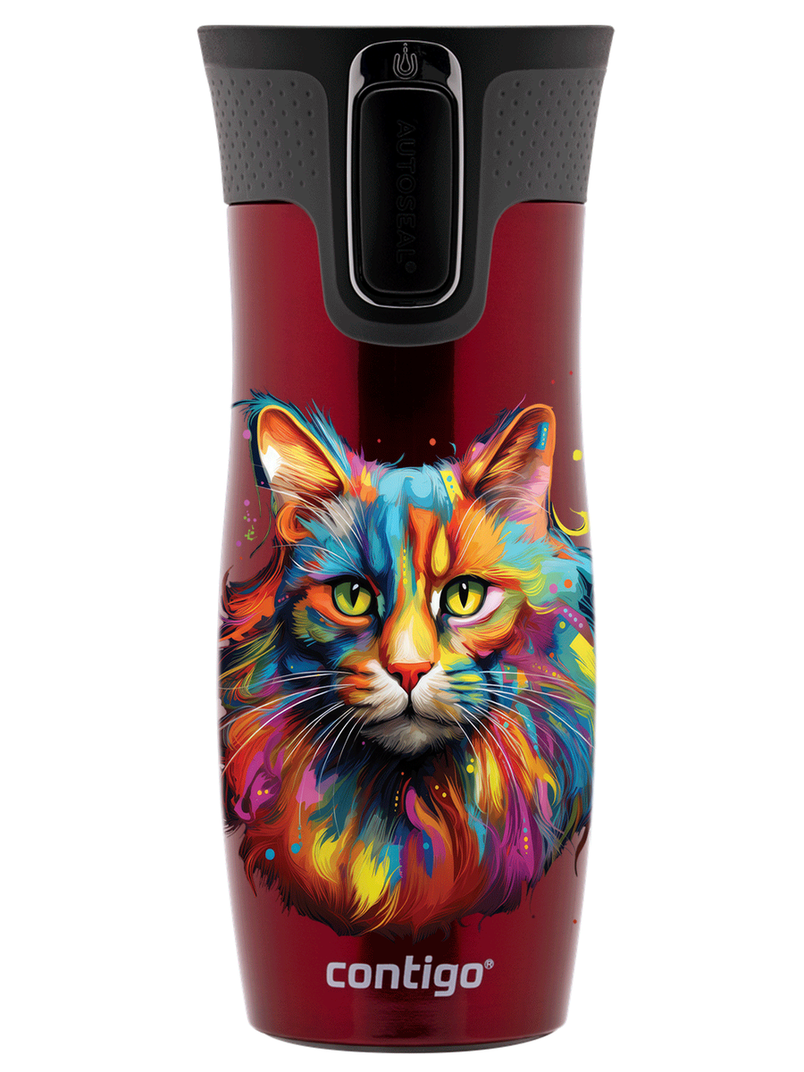 Kubek termiczny - Contigo West Loop 2.0 • 470ml • Kot - Czerwony