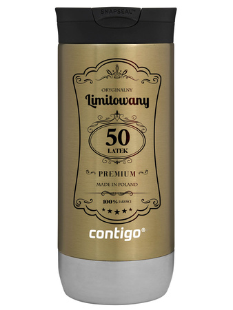 Kubek termiczny na kawę Contigo Huron 2.0 470ml - Na 50 urodziny - Złoty