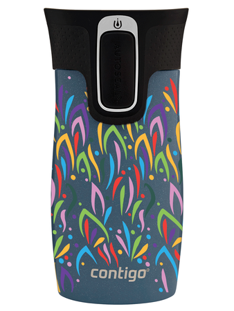Kubek termiczny - Contigo West Loop Mini • 300ml • Floresy - Niebieski Metalik