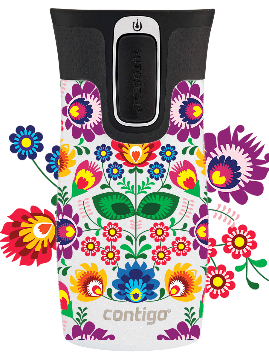 Kubek termiczny - Contigo West Loop Mini • 300ml • Folklor - Biały Metalik