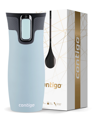 Kubek termiczny - Contigo West Loop 2.0 • 470ml • Błękitny Mat + Pudełko