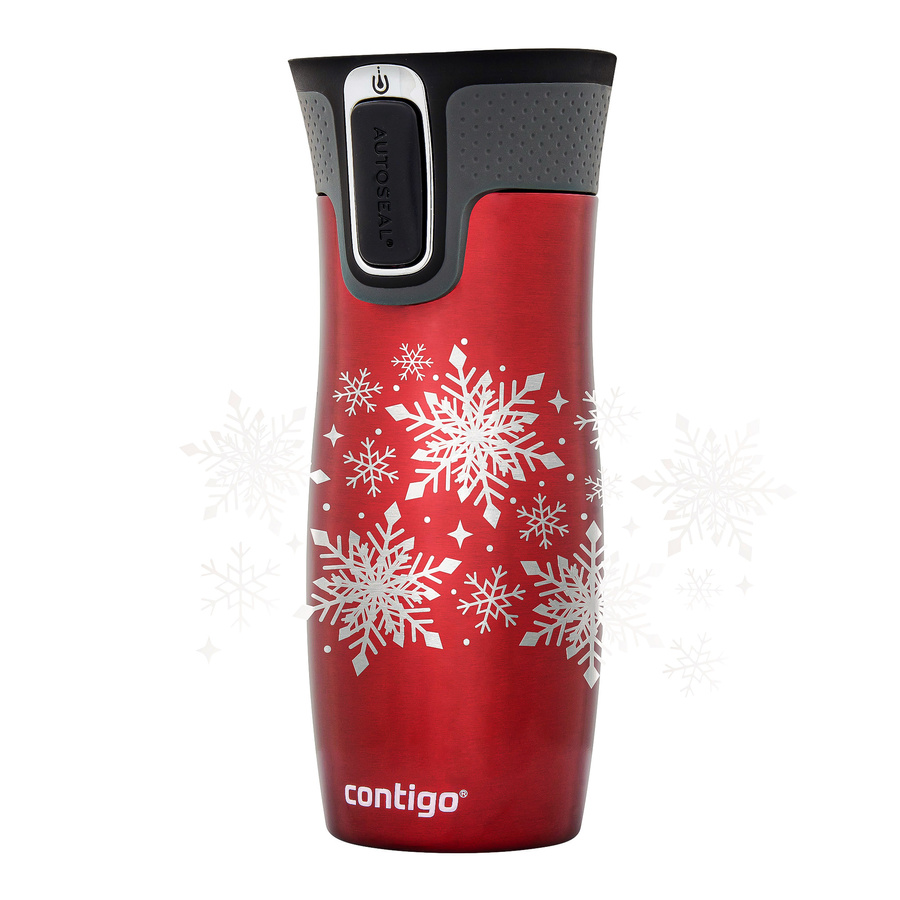 Kubek termiczny - Contigo West Loop • 470ml Snow Stars - Czerwony