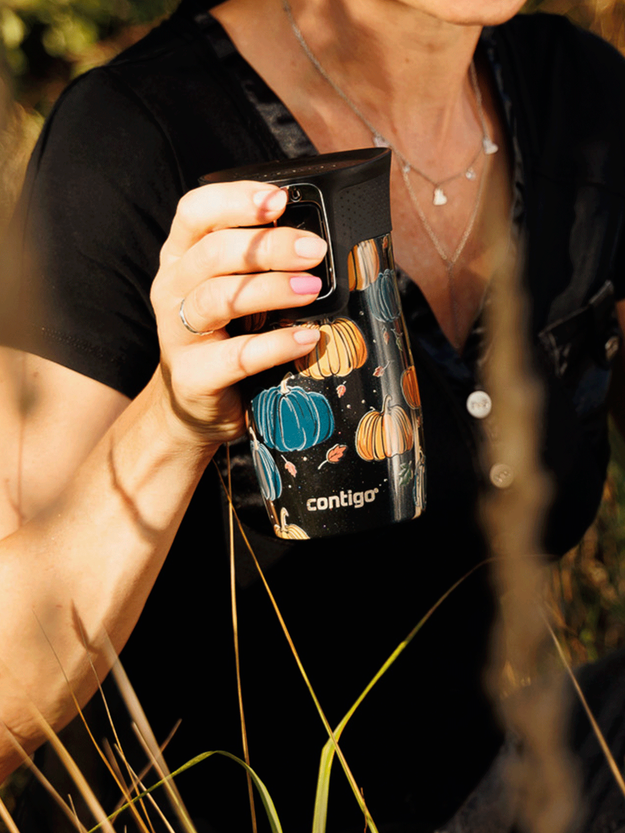 Kubek termiczny - Contigo West Loop Mini • 300ml • Dynie - Czarny Metalik