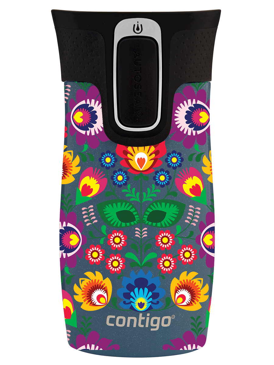 Kubek termiczny - Contigo West Loop Mini • 300ml • Folklor - Niebieski Metalik