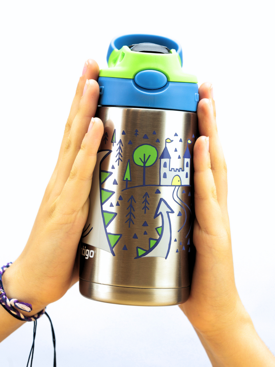 Bidon termiczny dla dziecka - Contigo Easy Clean • 380ml • Zielony Smok