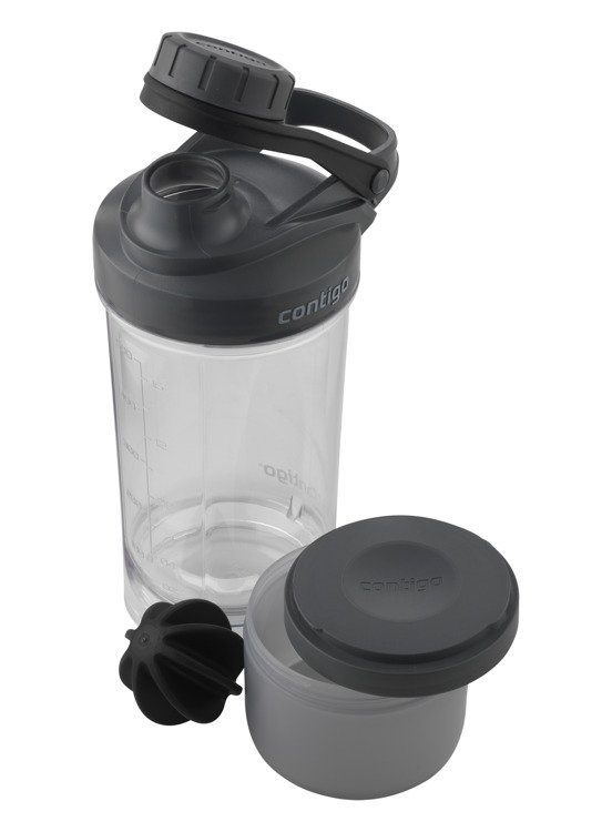 Shaker z pojemnikiem - Contigo Shake and Go Fit • 650ml • Black - powystawowy