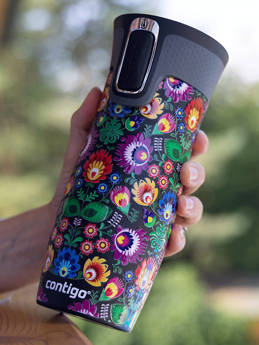 Kubek termiczny - Contigo West Loop 2.0 • 470ml • Folklor - Czarny Mat