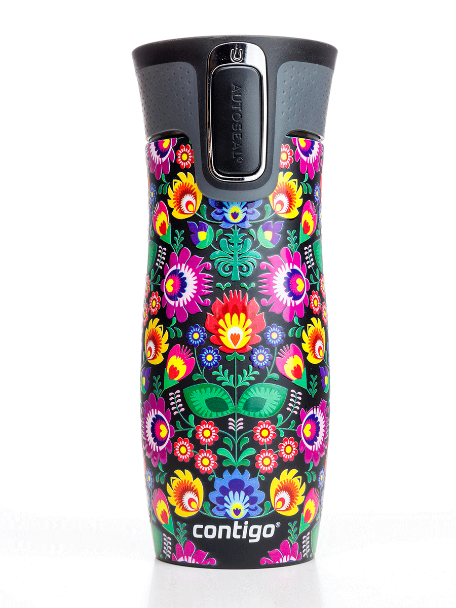 Kubek termiczny - Contigo West Loop 2.0 • 470ml • Folklor - Czarny Mat