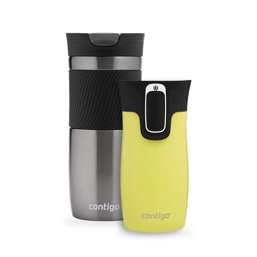 Zestaw Contigo Byron 470 ml Gunmetal + West Loop Mini 300 ml – żółty metalik