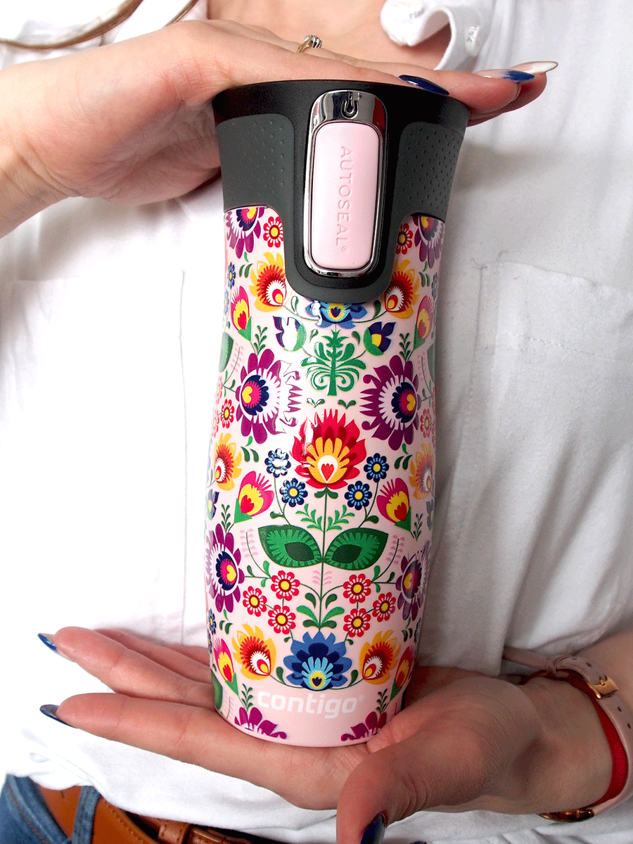 Kubek termiczny - Contigo West Loop 2.0 • 470ml • Folklor - Różowy Mat