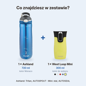 Zestaw - Contigo butelka Ashland • 720 ml + kubek termiczny West Loop Mini • 300 ml • żółty metalik