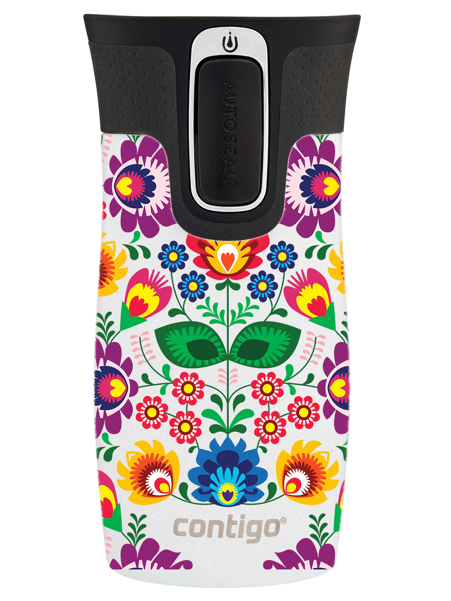 Kubek termiczny - Contigo West Loop Mini • 300ml • Folklor - Biały Metalik