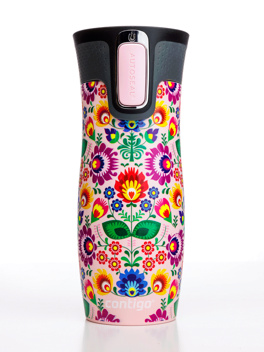 Kubek termiczny - Contigo West Loop 2.0 • 470ml • Folklor - Różowy Mat