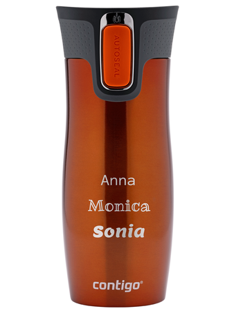 Kubek termiczny z grawerem - Contigo West Loop 2.0 • 470ml • Pomarańczowy