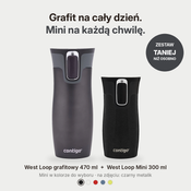Zestaw Contigo West Loop grafitowy 470 ml + West Loop Mini 300 ml – czarny metalik