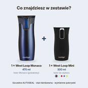 Zestaw kubków termicznych - Contigo West Loop • Monaco • 470 ml + West Loop Mini • 300 ml • czarny metalik
