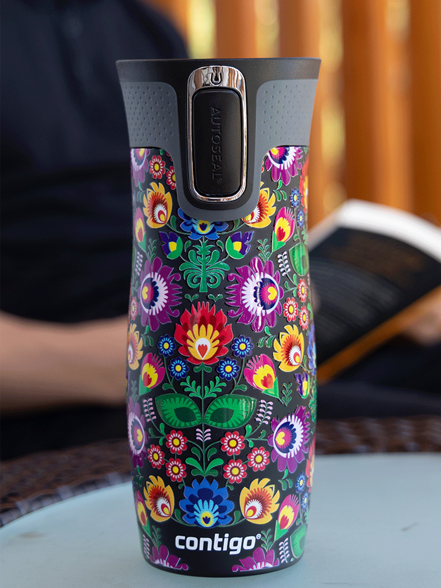 Kubek termiczny - Contigo West Loop 2.0 • 470ml • Folklor - Czarny Mat