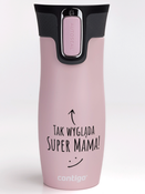 Kubek termiczny - Contigo West Loop 2.0 • 470ml • Tak wygląda super mama - Różowy