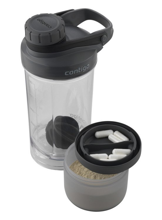 Shaker z pojemnikiem - Contigo Shake and Go Fit • 650ml • Black - powystawowy