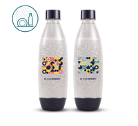 Zestaw butelek SodaStream Fuse Bubble Mosaic niebieska, 2x1L