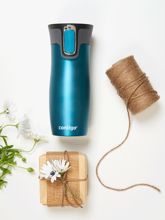 Kubek termiczny z grawerem - Contigo West Loop • 470ml • Turkusowy