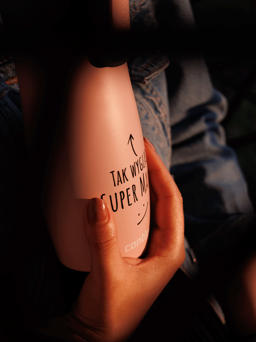 Kubek termiczny - Contigo West Loop 2.0 • 470ml • Tak wygląda super mama - Różowy