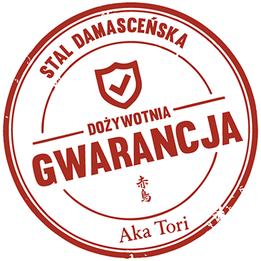 Nóż do chleba z grawerem Aka Tori ze stali damasceńskiej 8" - Tokyo Black