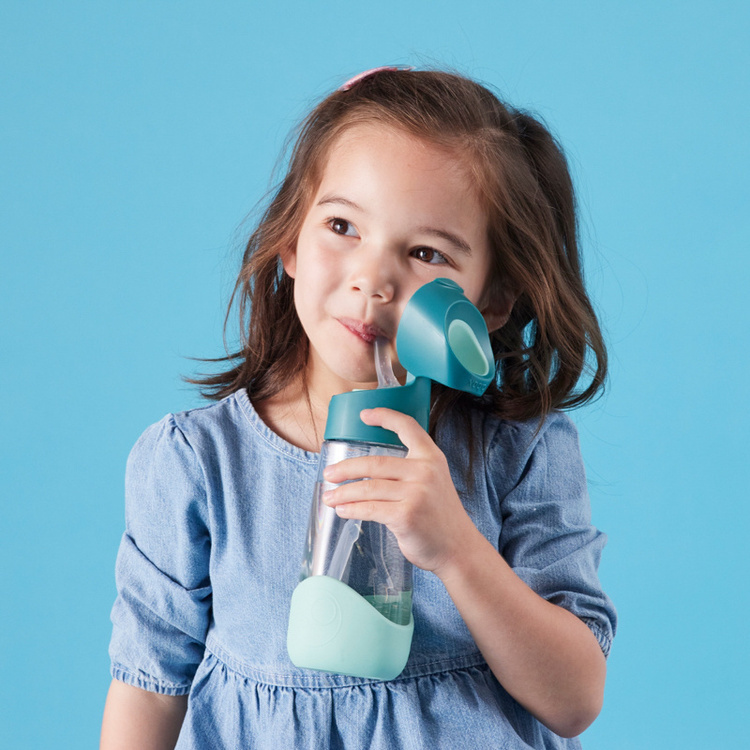 B.Box Zestaw Mini Lunchbox + Butelka tritanowa ze słomką 450ml Blue Slate