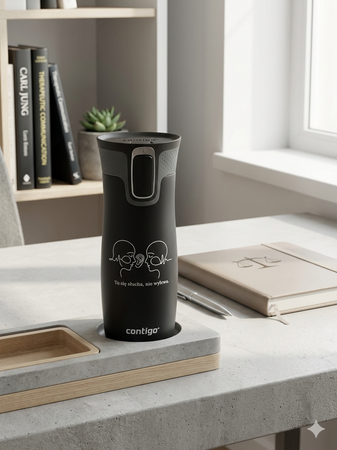 Kubek termiczny dla Psycholożki/Psychologa - Contigo West Loop 2.0 • 470 ml • czarny