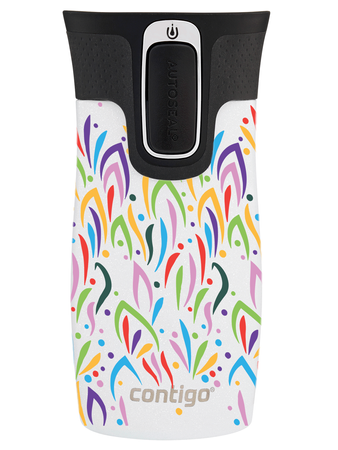 Kubek termiczny - Contigo West Loop Mini • 300ml • Floresy - Biały Metalik
