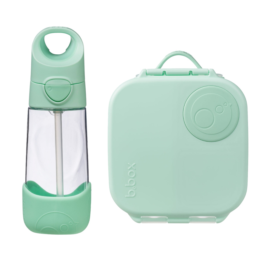B.Box Zestaw Mini Lunchbox + Butelka tritanowa ze słomką 450ml Spearmint