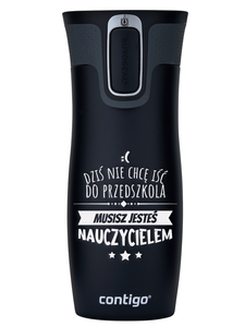 Kubek termiczny Contigo West Loop 2.0 470 ml - Dla Przedszkolanki - Czarny Mat