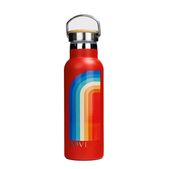 Butelka termiczna stalowa Dr.Bacty Iris 500 ml - Czerwona - Love