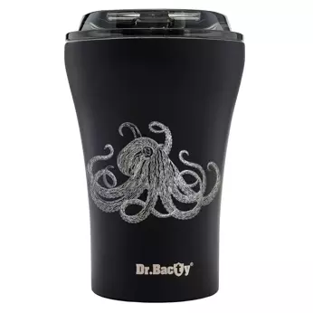 Kubek termiczny z powłoką ceramiczną Dr.Bacty Apollo  227 ml - Octopus - czarny